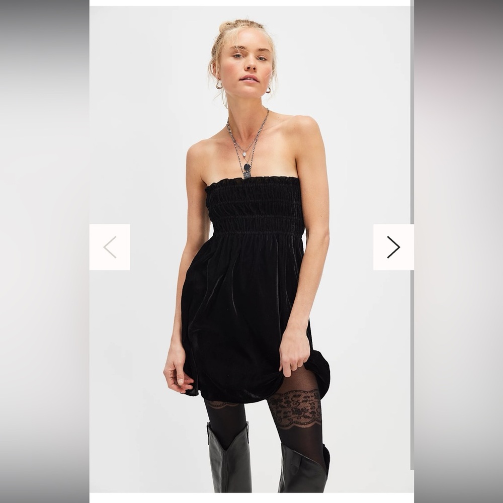 NWT FREE PEOPLE | Sunni Velvet Convertible Skirt | Color BLACK | Medium